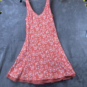 Abercrombie & Fitch Midi Dress Small Coral White Resort Summer Cruise Pool